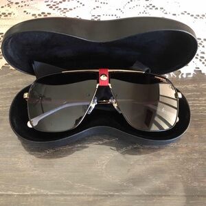Carrera Black and Gold Aviator Sunglasses (NWT)